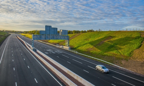 Car driving on motorway