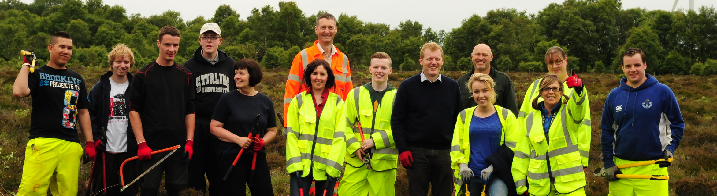 The M8 M73 M74 Motorway Improvements Project team volunteering with the Scottish Wildlife Trust at SSSI to preserve Cander Moss
