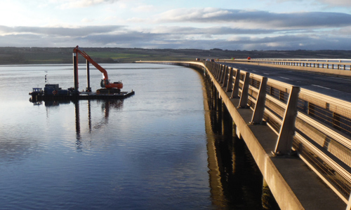 Bridge spanning across water