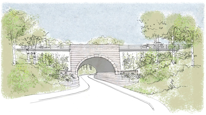 Artist&#x27;s impression of a visualisation of the Murthly Estate Bridge
